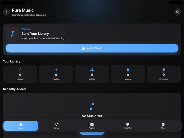 Pure Music iPad screenshot 1